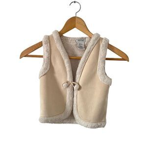 Haute Hippie Tan White‎ Sherpa Vest Jacket 4T